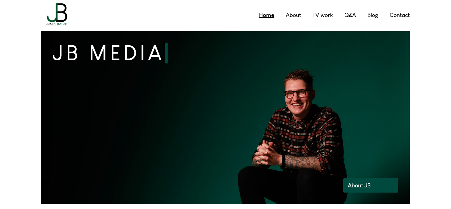 Splash image of website